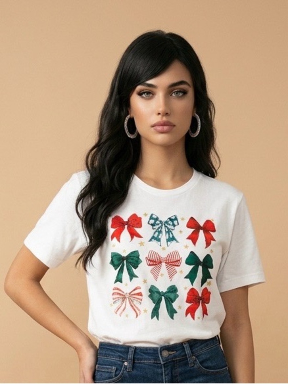Classic White Women’s Graphic Bow Tee